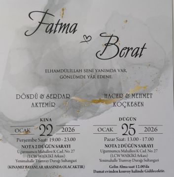 DÜĞÜN MERASİMİNE DAVETLİSİNİZ